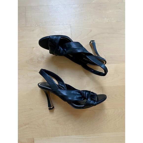 KENNETH Cole New York "Blanche" Knot Slingback Heels Women New Black Sandals - Picture 4 of 10